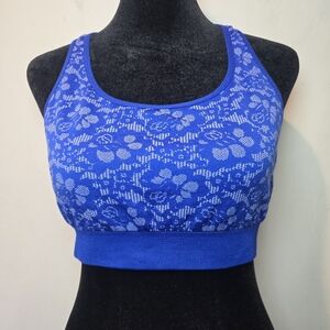 Aerie Sports Bra Large Women's Blue Wireless Light Support Lounge Wear
